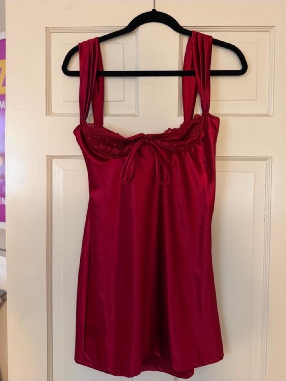 Lucy in the Sky Red Satin Slip Dress
